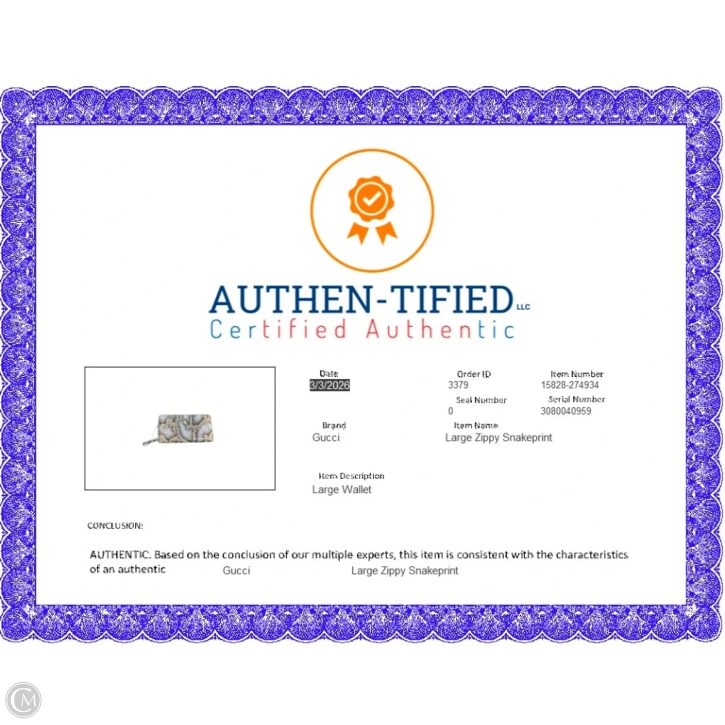 Wallet Luxury Designer By Gucci, Size: Large