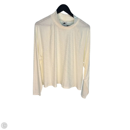 Athletic Top Long Sleeve Crewneck By Nike In Cream, Size: 2x
