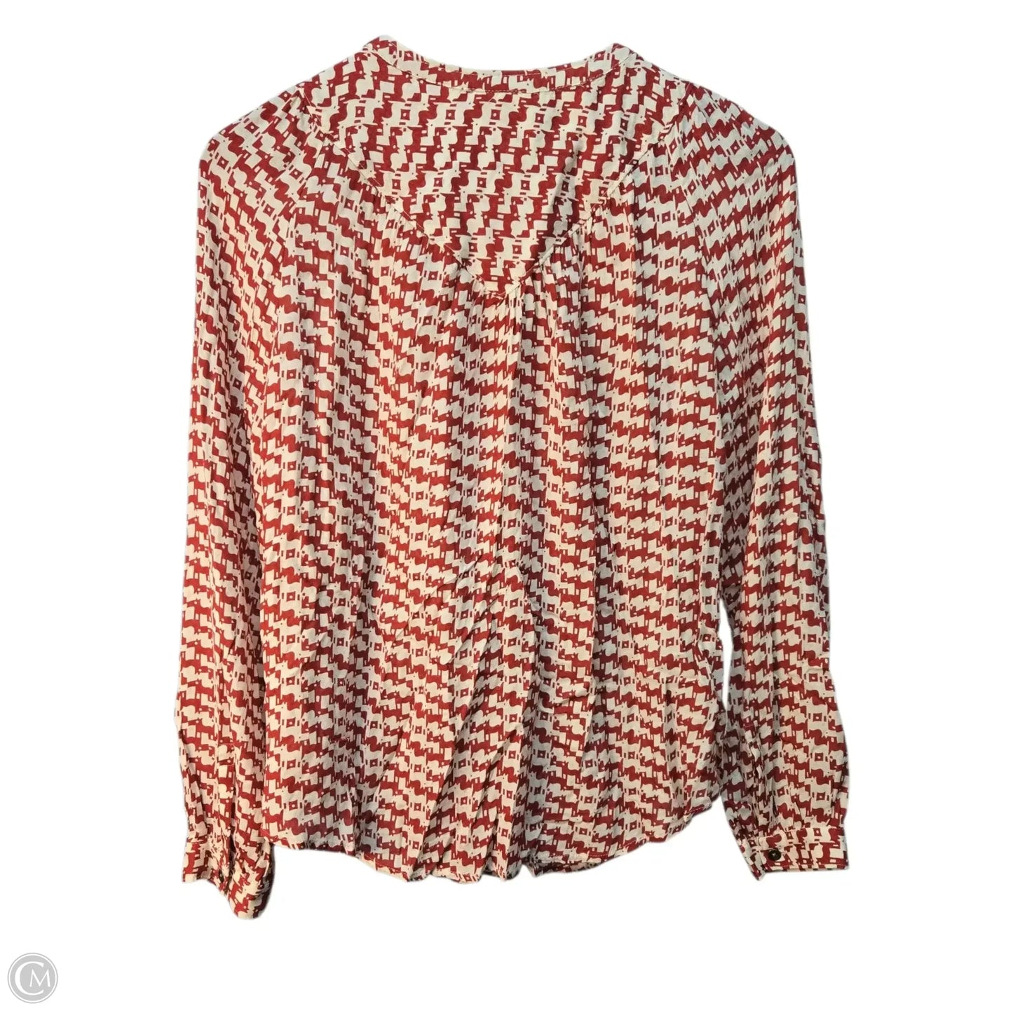 Top Long Sleeve Basic By Maeve In Red & Tan, Size: M