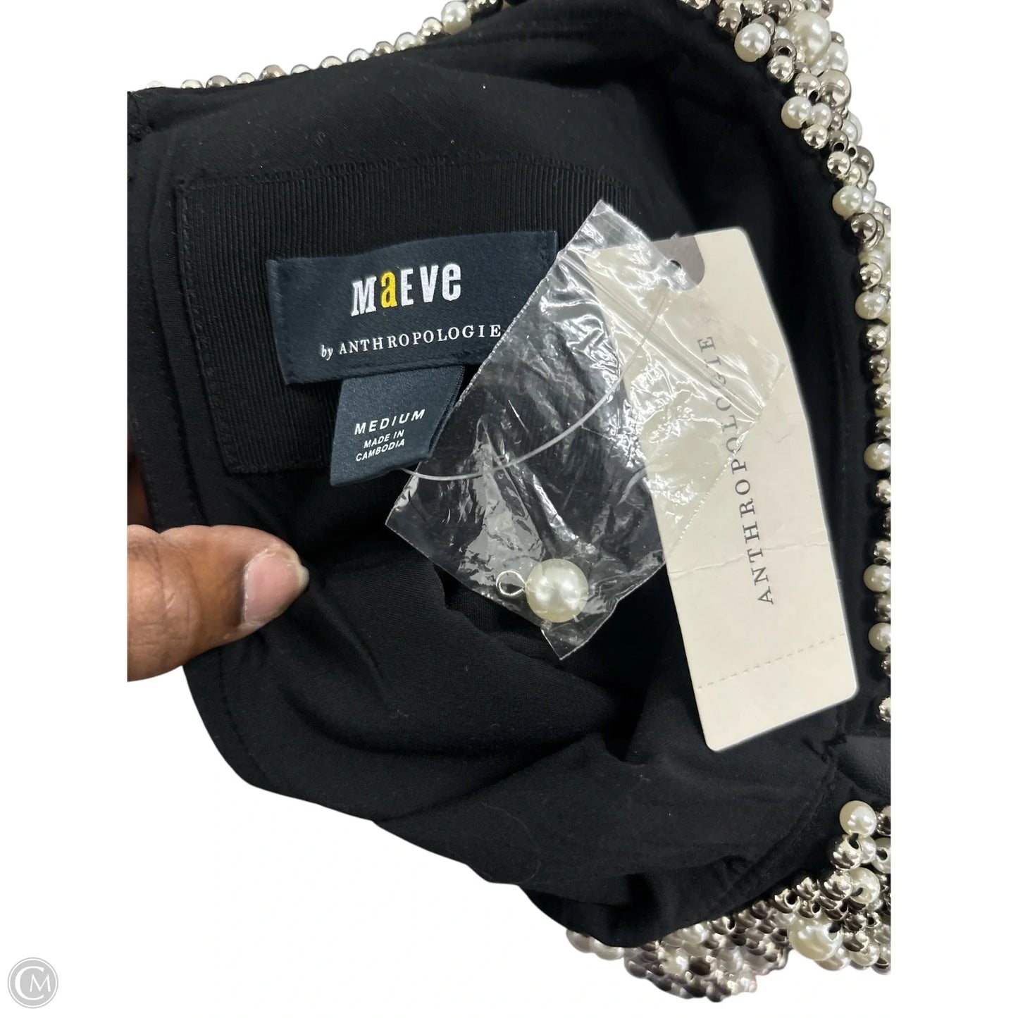 Top Short Sleeve Basic By Maeve In Black, Size: M