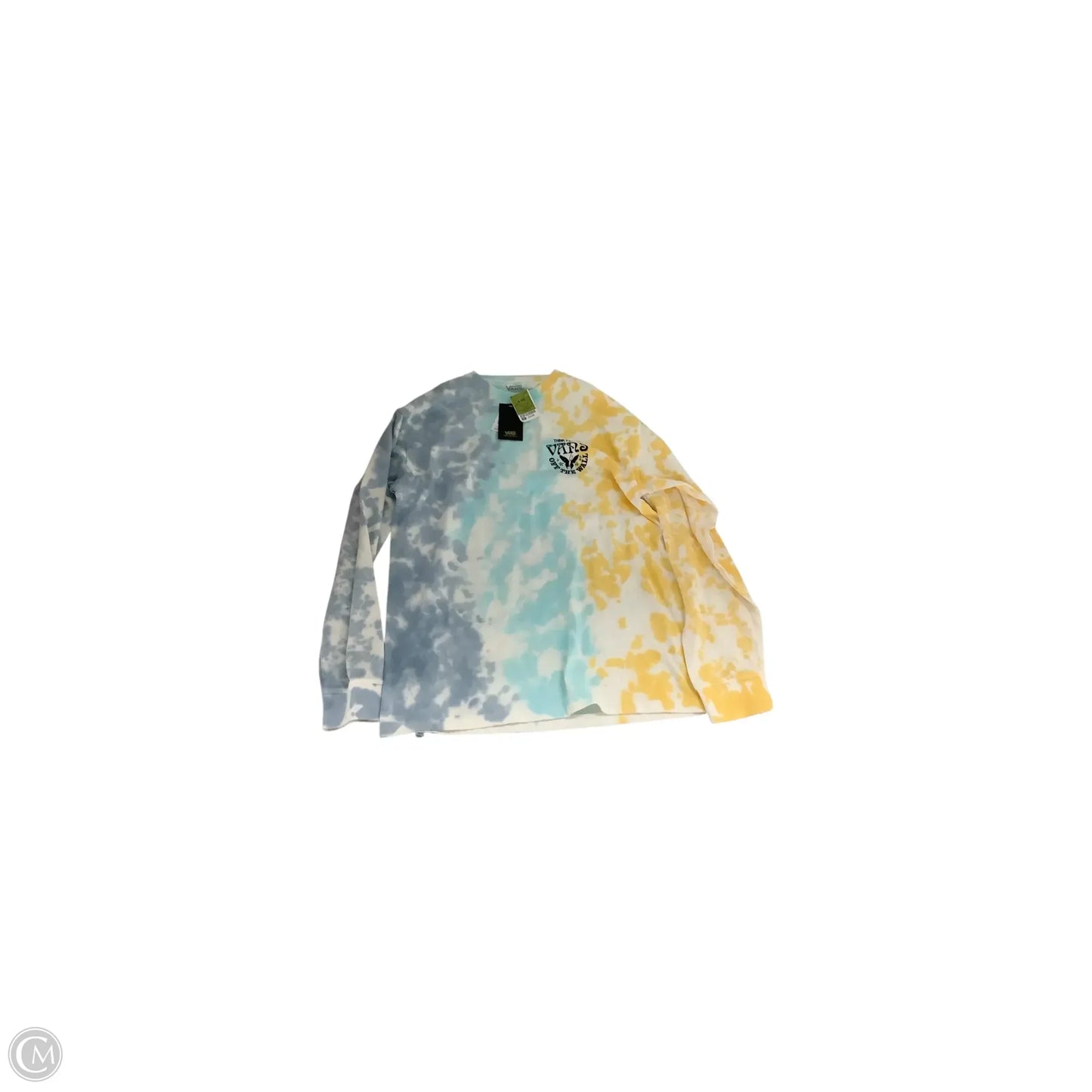 Top Long Sleeve Basic By Vans In Tie Dye Print, Size: L