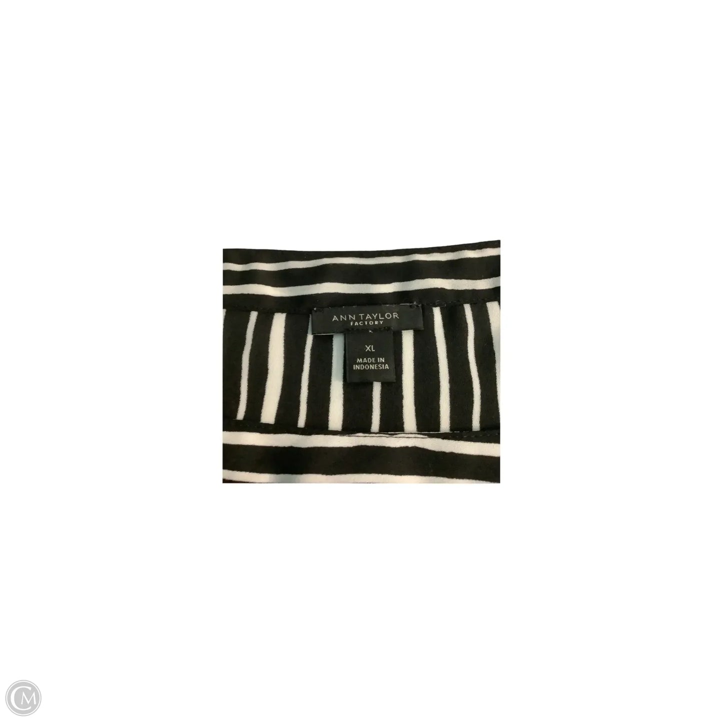 Top Sleeveless Basic By Ann Taylor In Black & White, Size: Xl