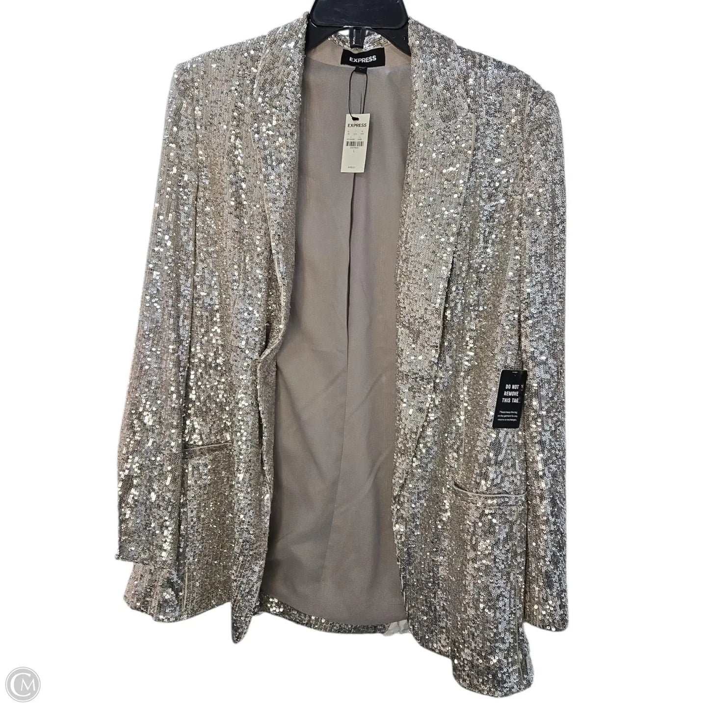Blazer By Express In Silver, Size: L