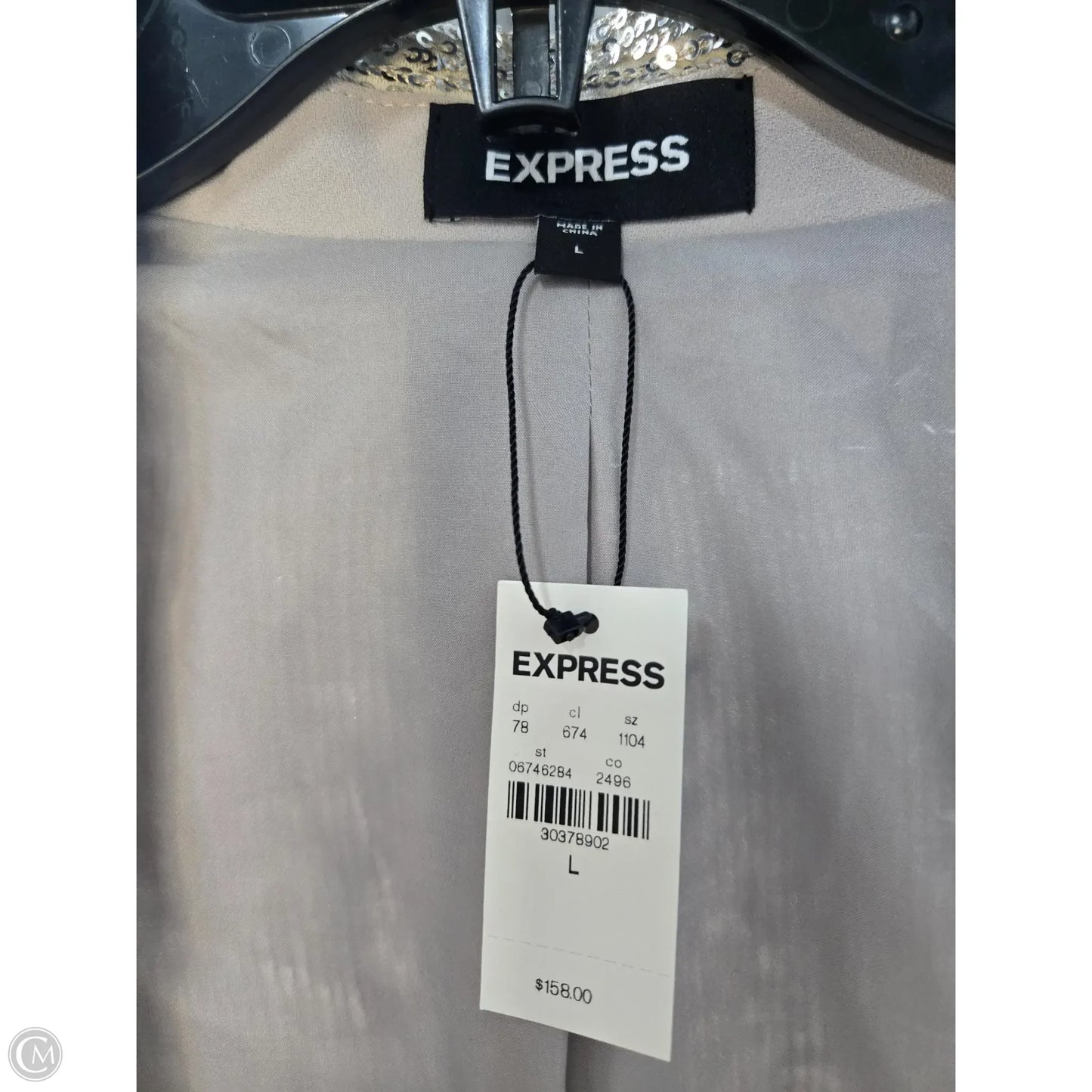Blazer By Express In Silver, Size: L