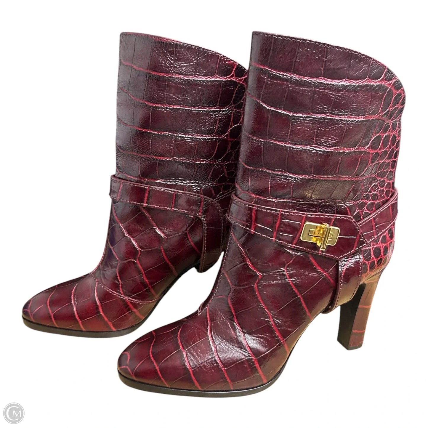 Boots Luxury Designer By Givenchy In Maroon, Size: 9