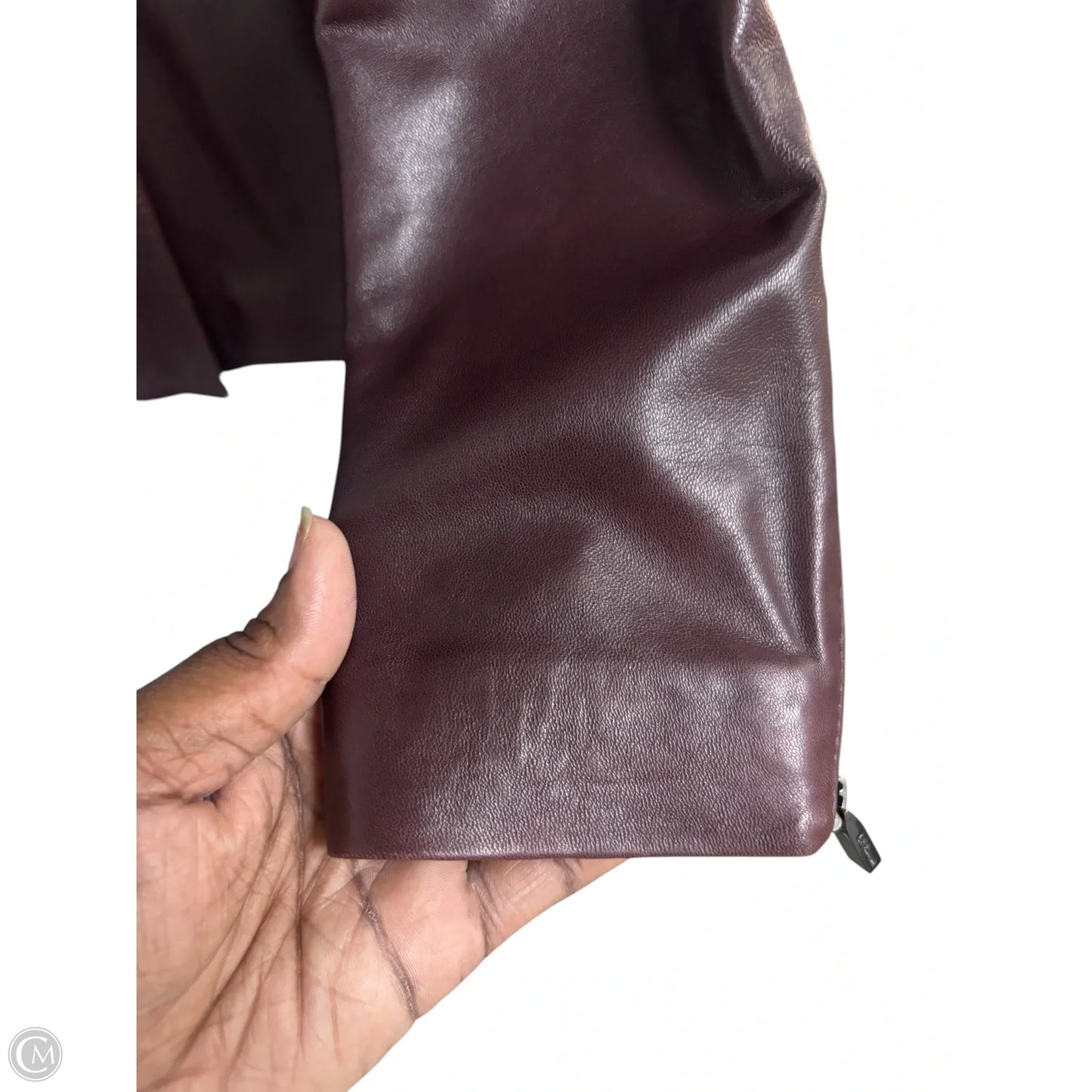 Jacket Leather By Lk Bennett In Maroon, Size: 6