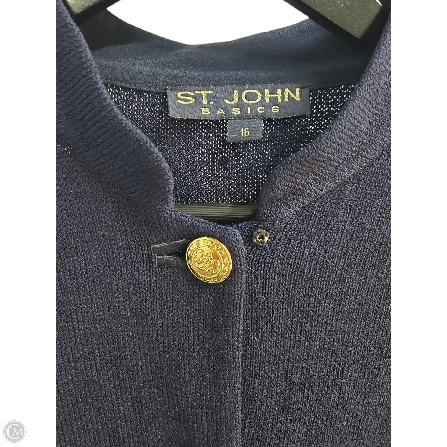 Blazer Luxury Designer By St John Collection In Navy, Size: 16