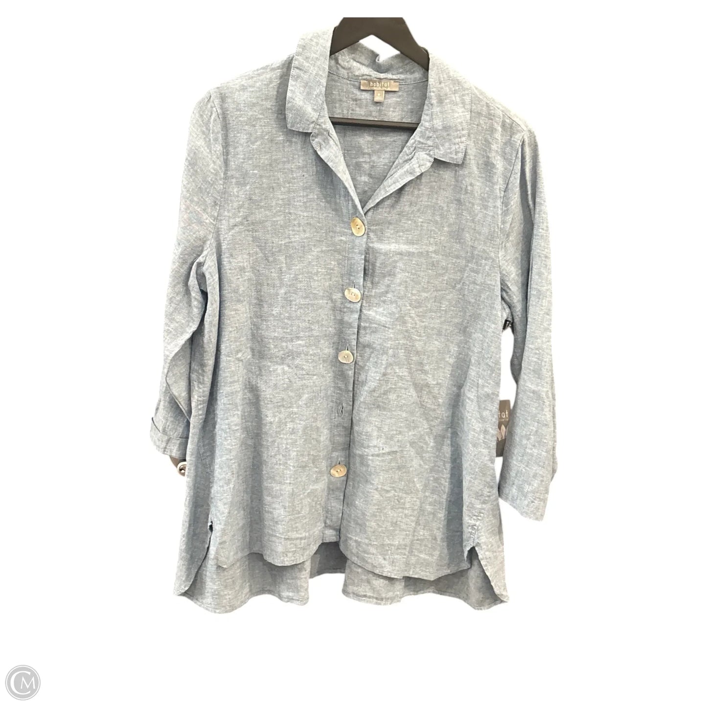 Top Long Sleeve Basic By Habitat In Blue, Size: M
