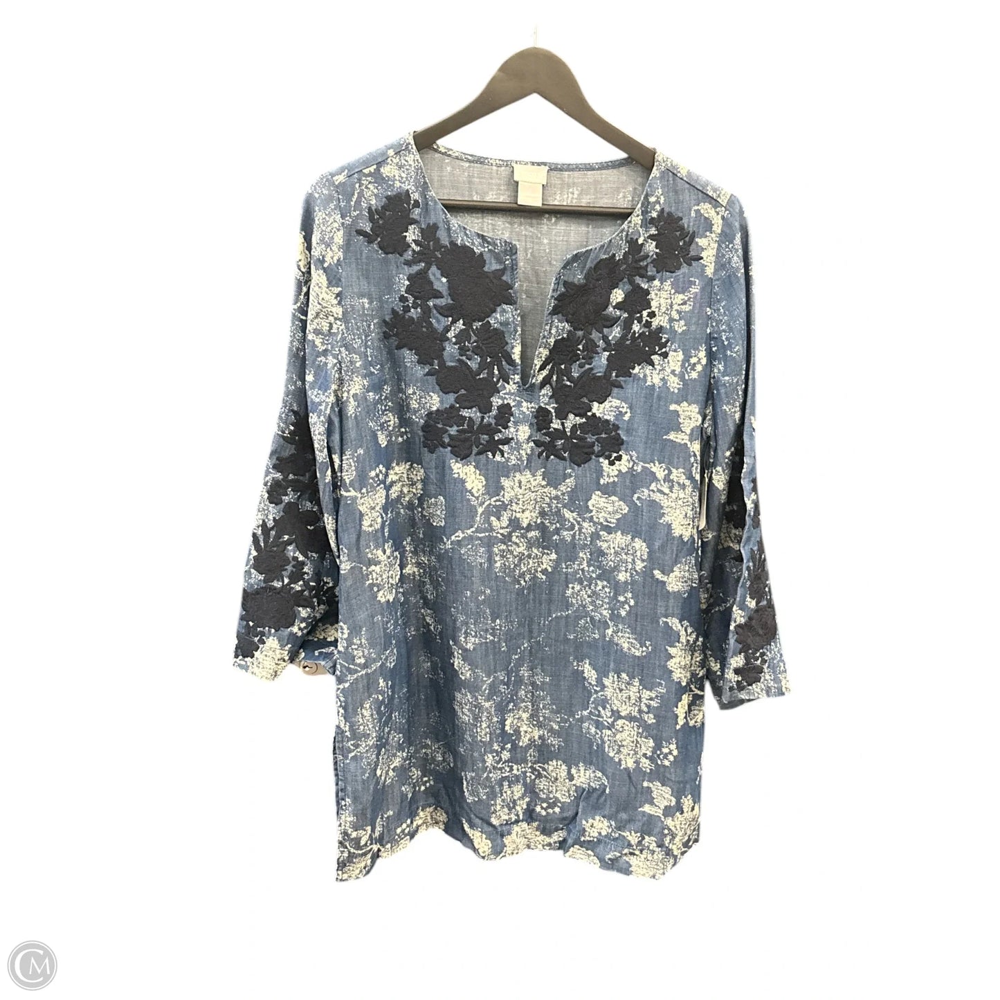 Tunic Long Sleeve By Chicos In Blue, Size: M
