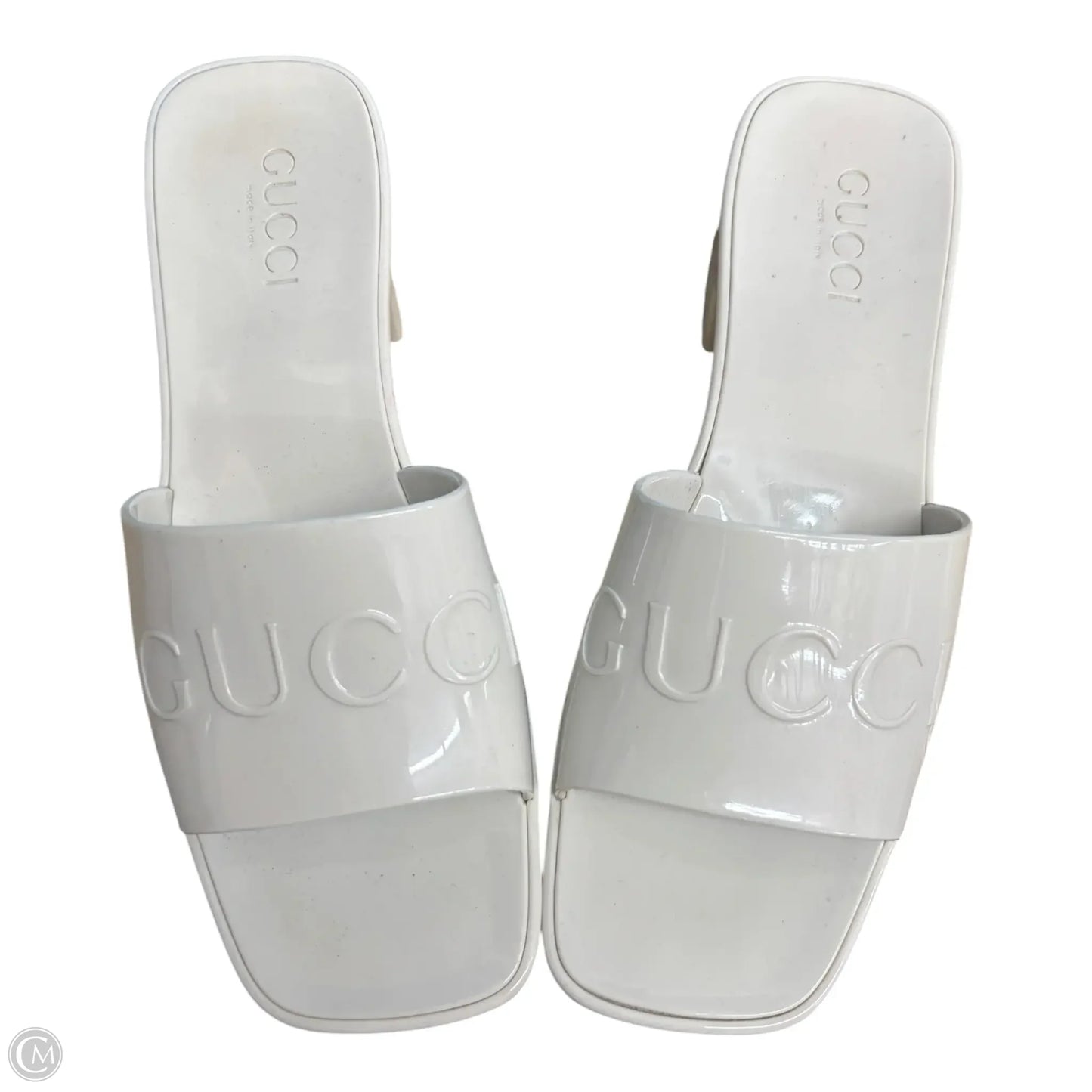Sandals Luxury Designer By Gucci In Cream