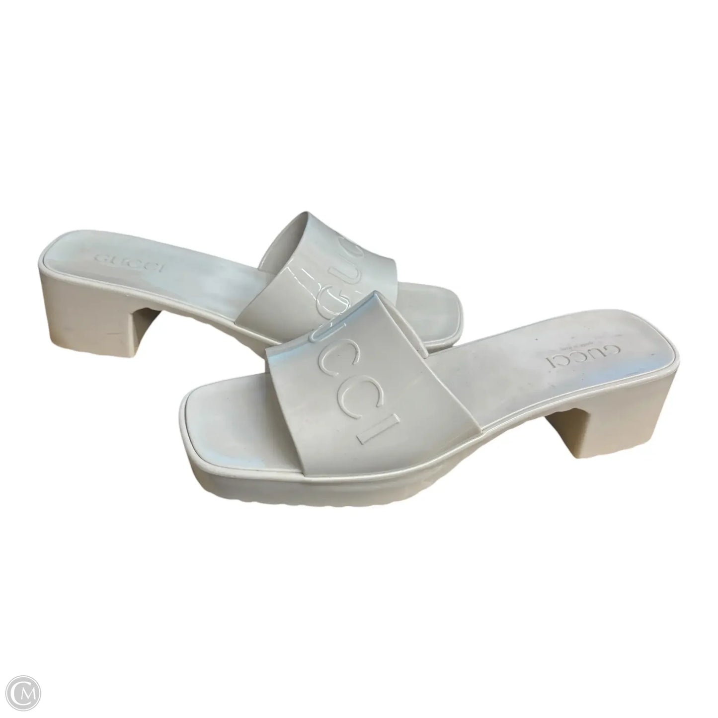 Sandals Luxury Designer By Gucci In Cream