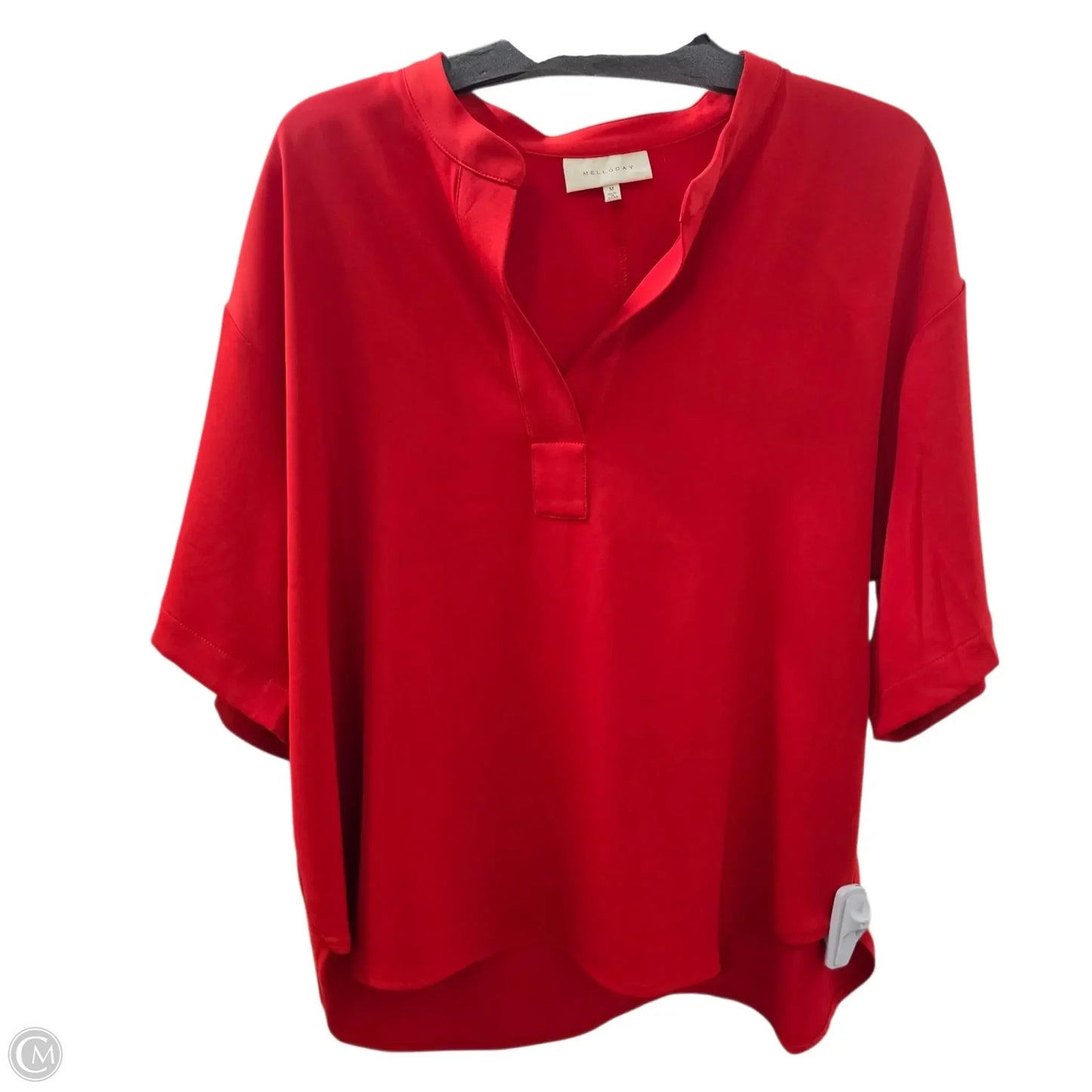 Top Short Sleeve Basic By Melloday In Red, Size: M