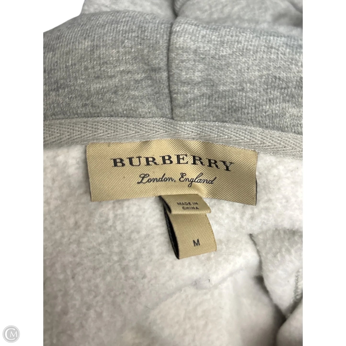 Sweatshirt Luxury Designer By Burberry In Grey, Size: M
