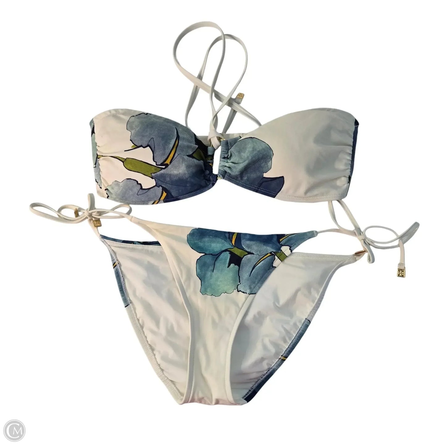 Swimsuit Designer By Tory Burch In Blue & Cream, Size: M