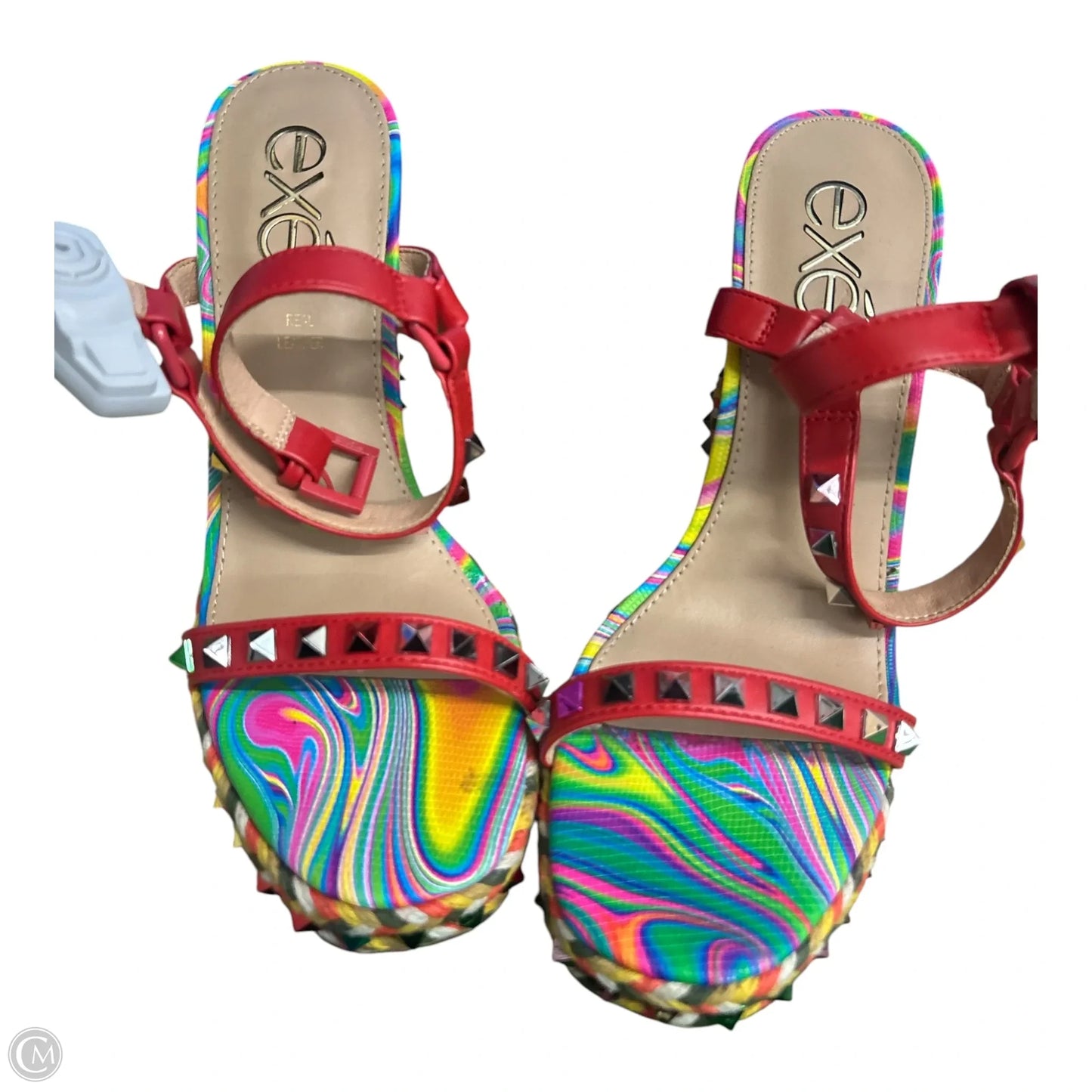Shoes Heels Wedge By Clothes Mentor In Multi-colored
