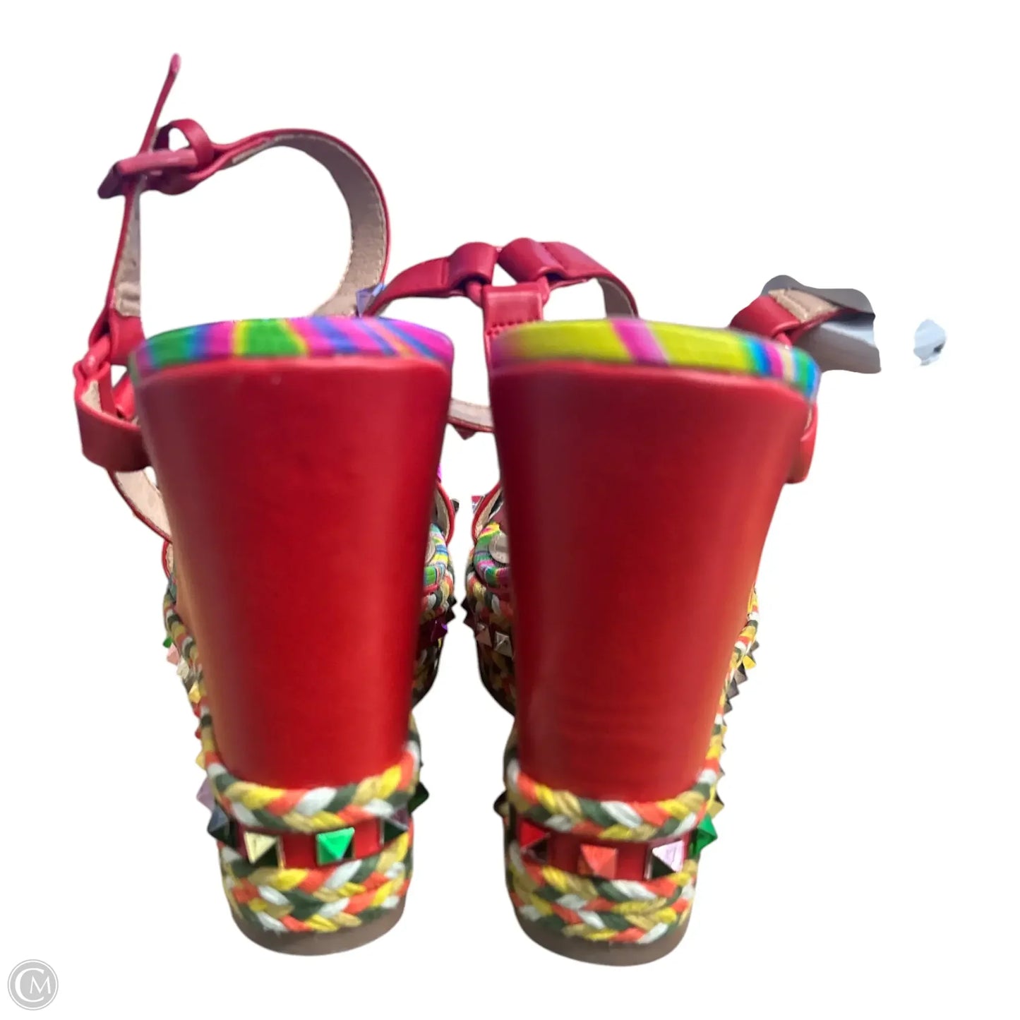 Shoes Heels Wedge By Clothes Mentor In Multi-colored