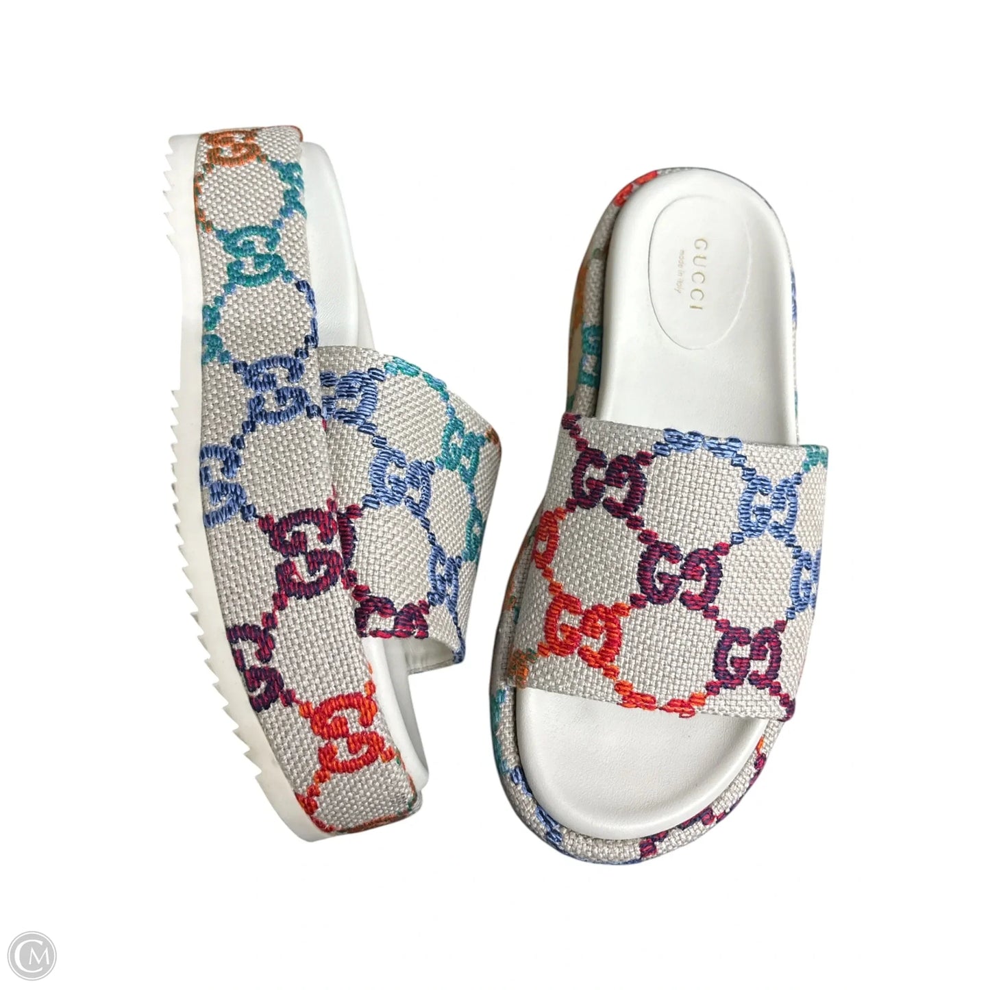 Sandals Luxury Designer By Gucci In Multi-colored