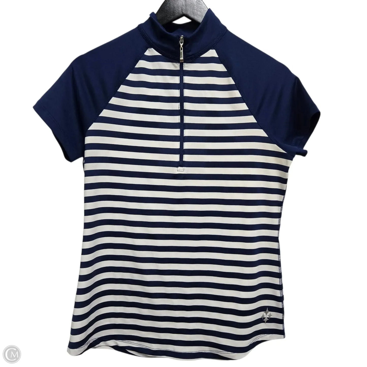 Athletic Top Short Sleeve By Jofit In Blue & White, Size: M