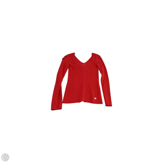 Top Long Sleeve Luxury Designer By Versace In Red, Size: S