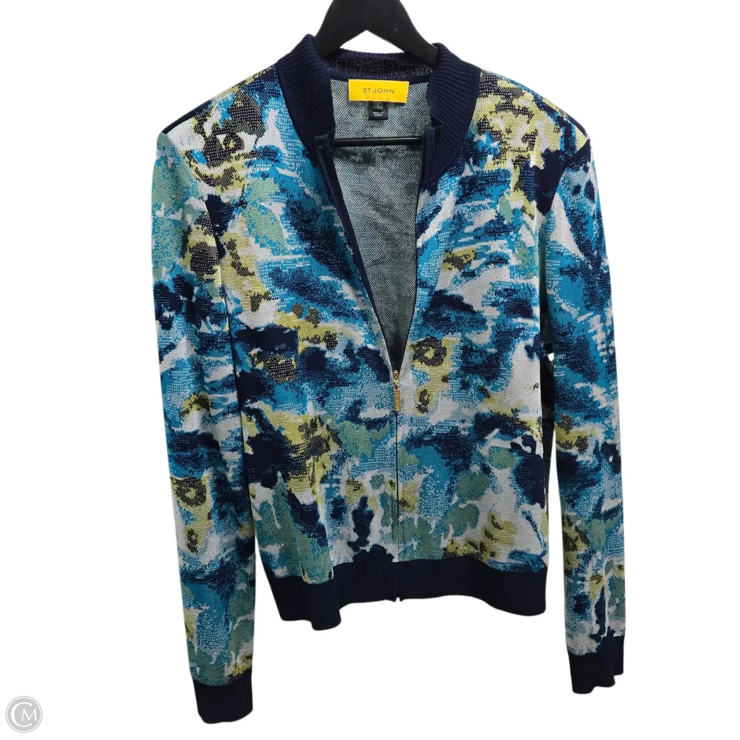 Blazer Luxury Designer By St John Collection In Blue, Size: L