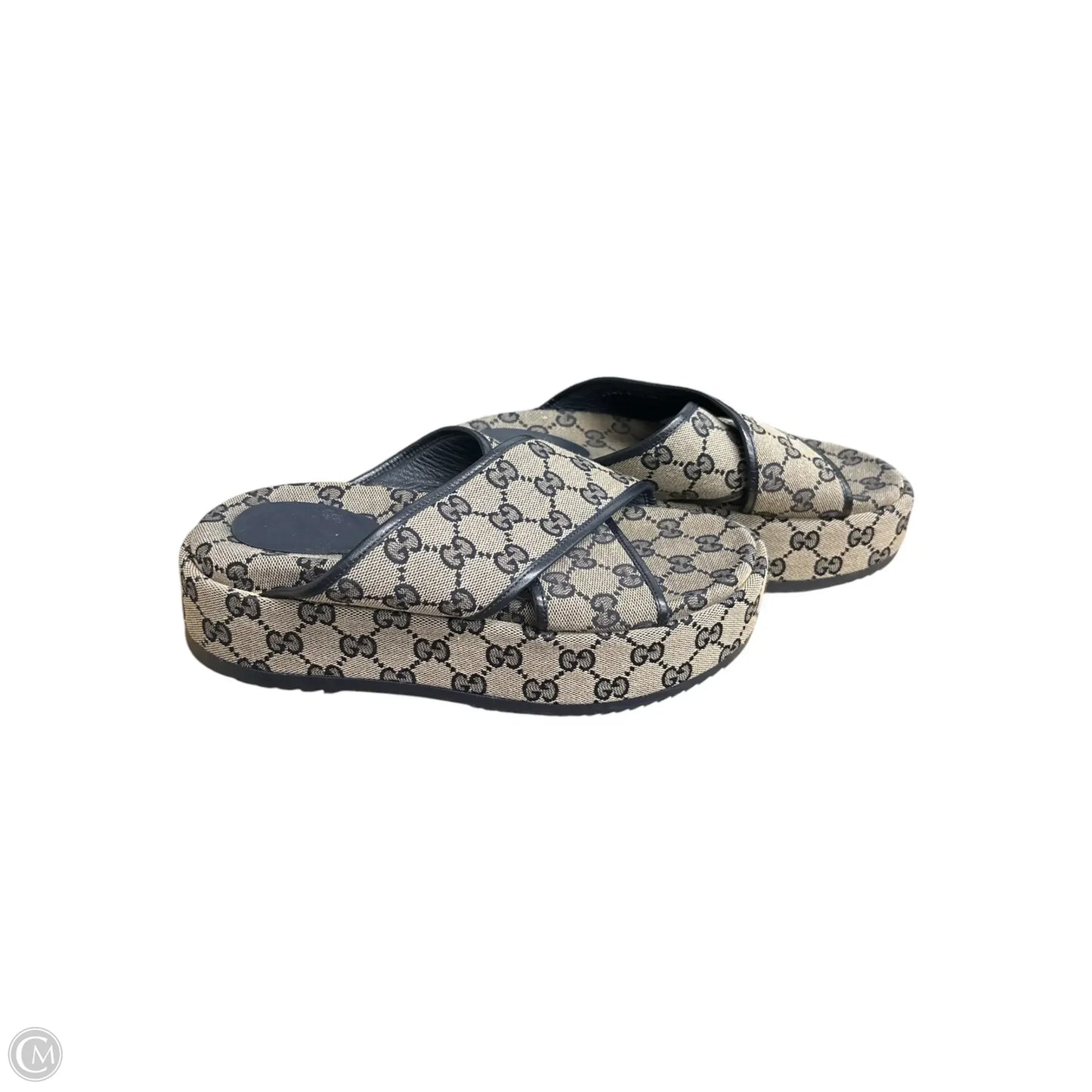 Sandals Luxury Designer By Gucci In Blue