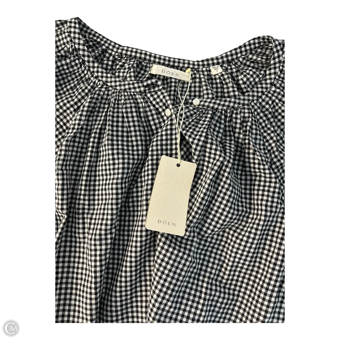 Top Short Sleeve Basic By Clothes Mentor In Checkered Pattern, Size: S