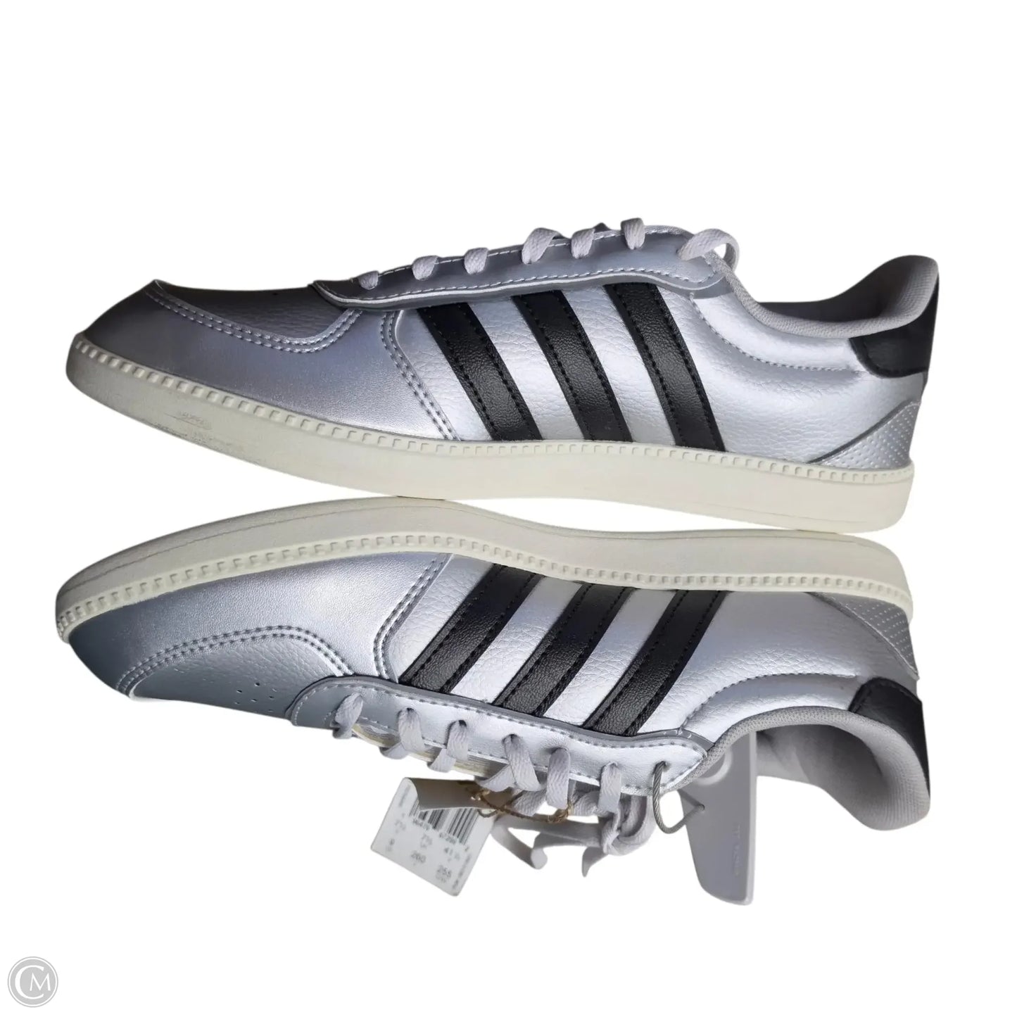 Shoes Sneakers By Adidas In Silver, Size: 9