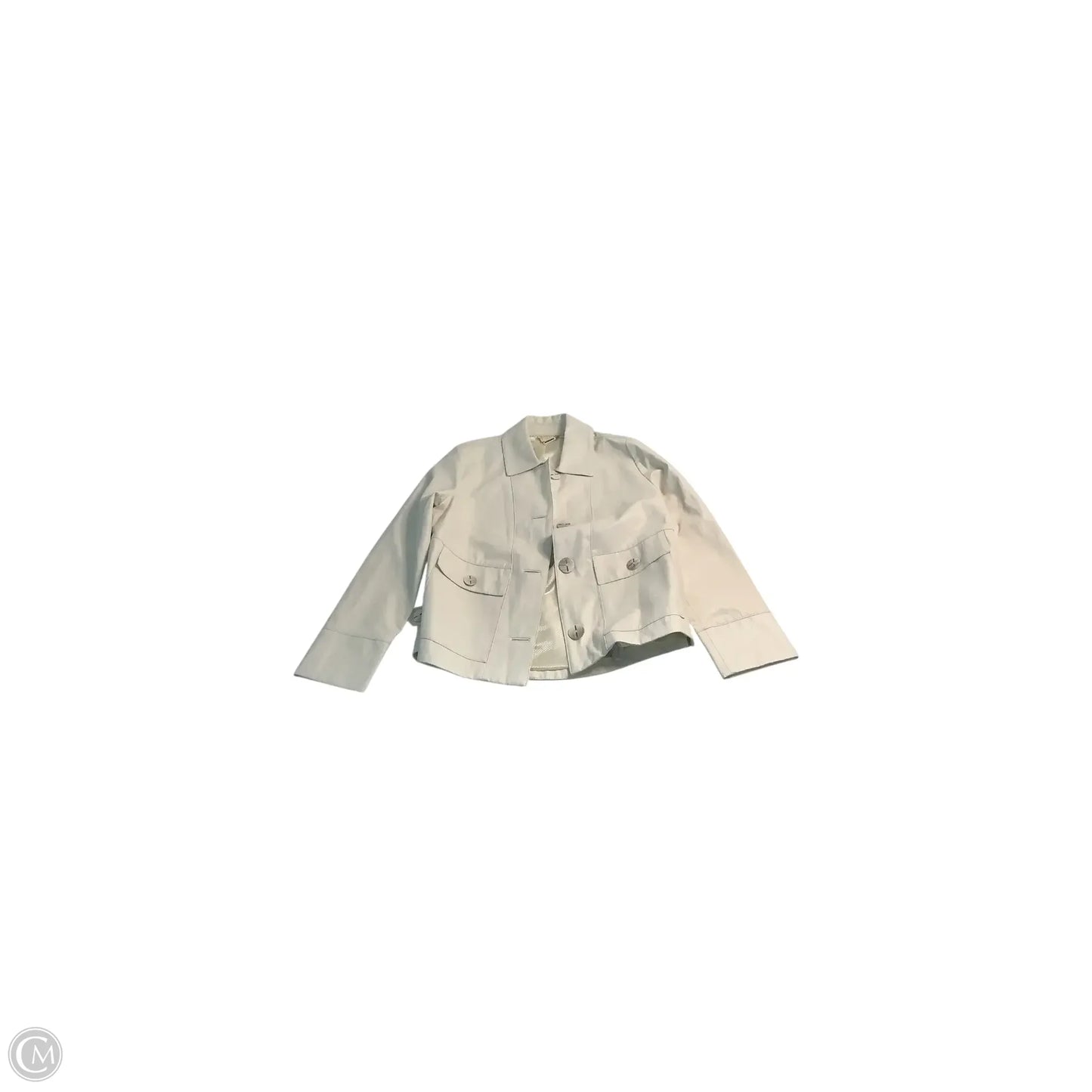 Jacket Leather By Chicos In White, Size: S