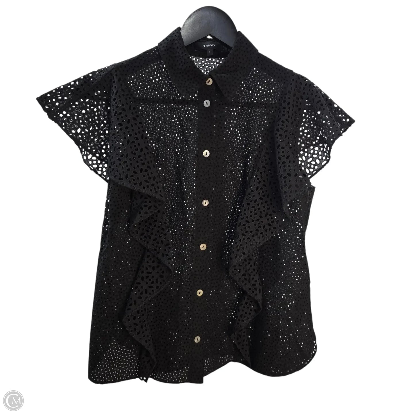 Top Short Sleeve Basic By Theory In Black, Size: S