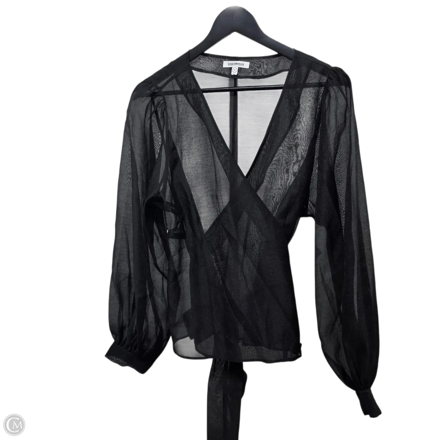 Top Long Sleeve Basic By Good American In Black, Size: Xxl
