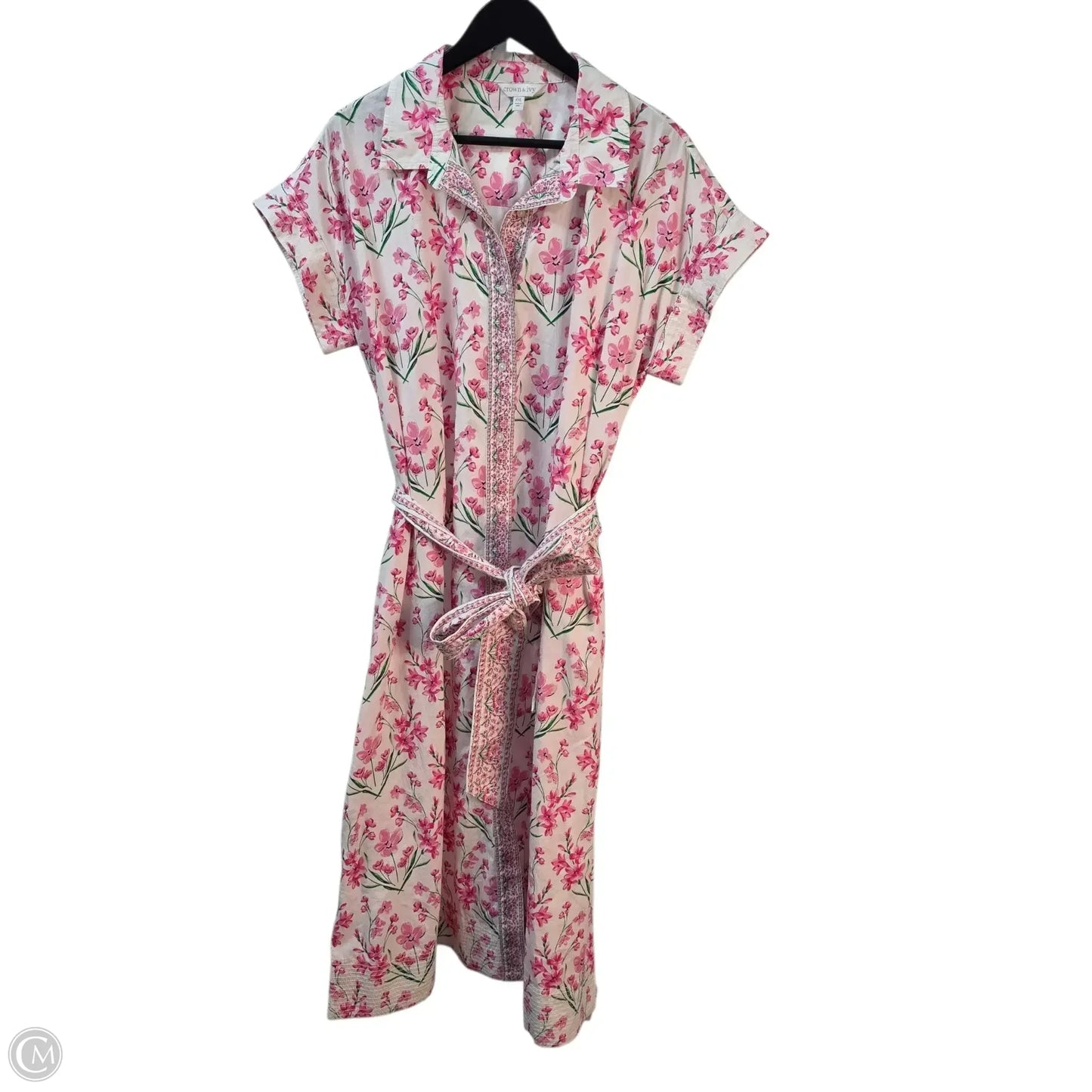 Dress Casual Maxi By Crown And Ivy In Pink & White, Size: Xlp