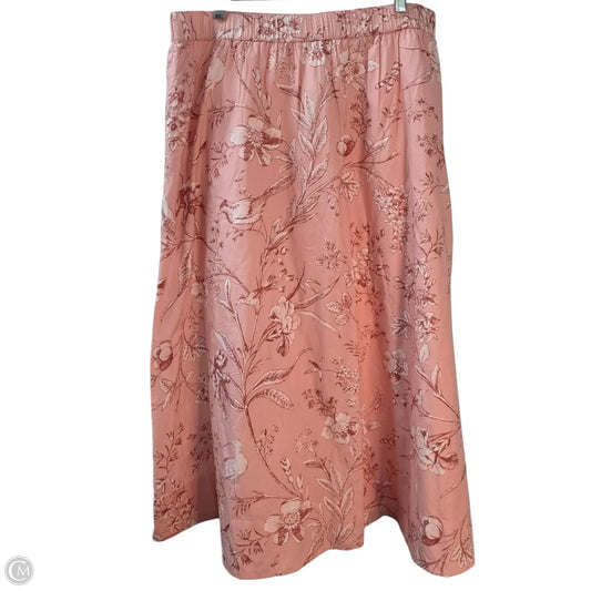 Skirt Midi By Loft In Pink, Size: Xlp