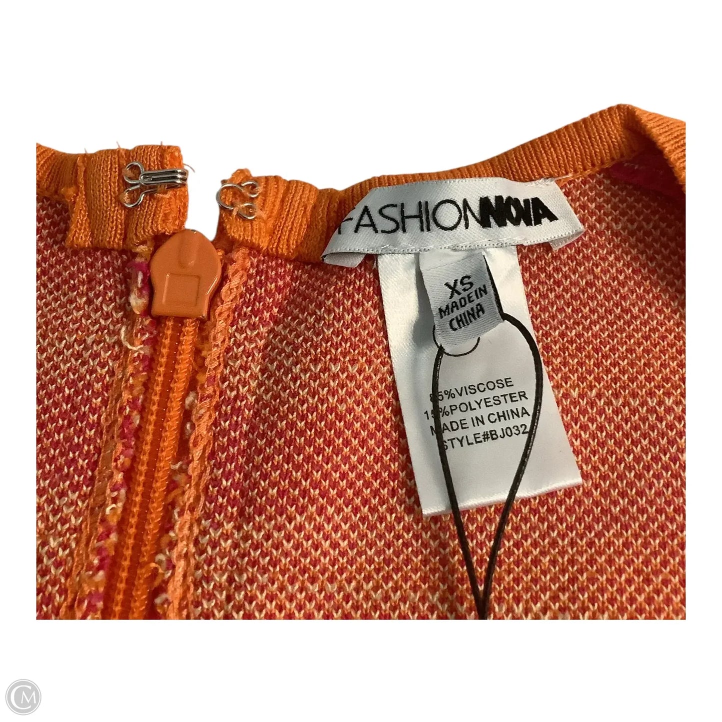 Dress Casual Midi By Fashion Nova In Orange & Pink, Size: Xs