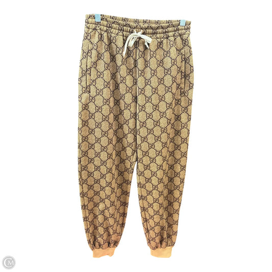 Pants Luxury Designer By Gucci In Gold, Size: S