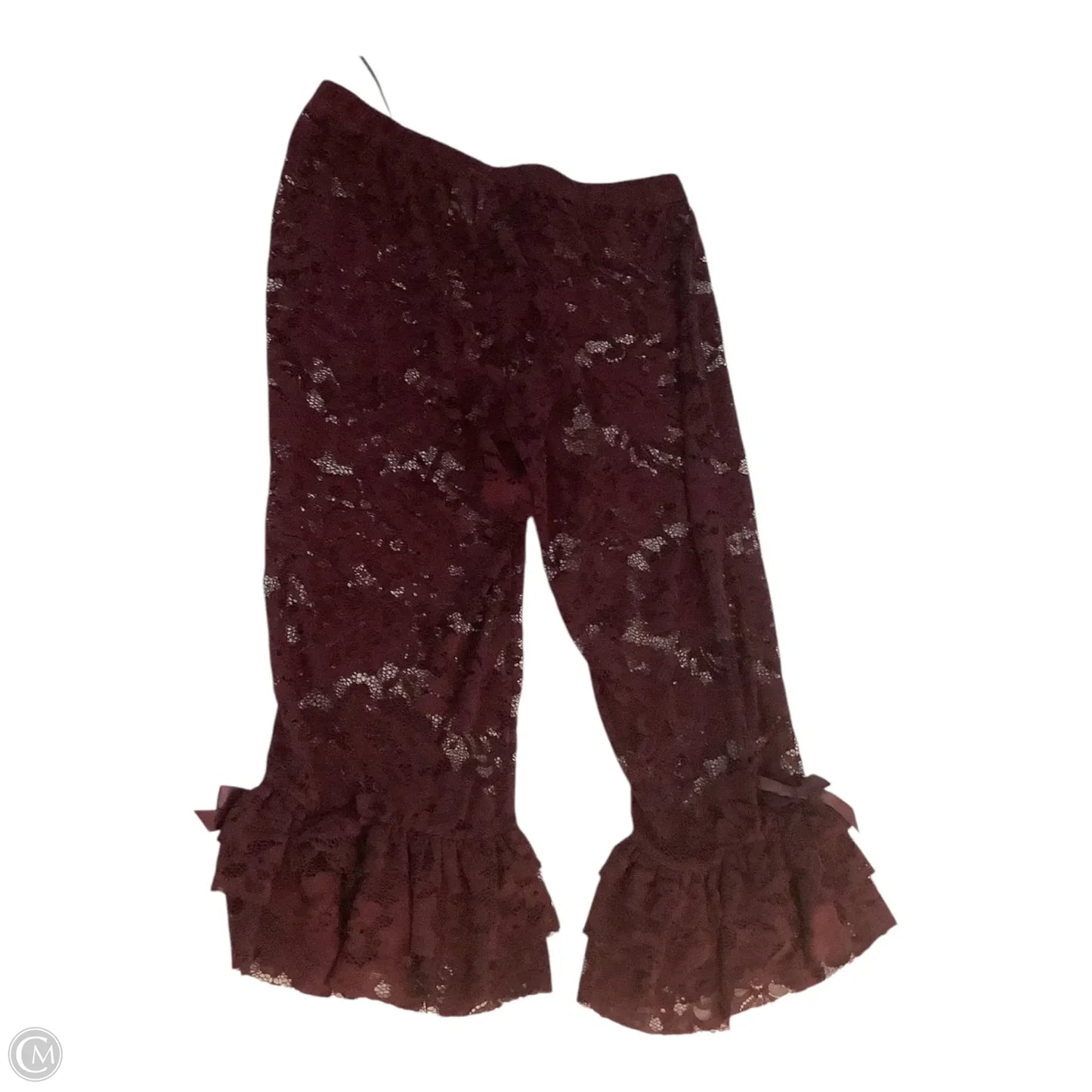 Capris By Fashion Nova In Maroon, Size: 2x