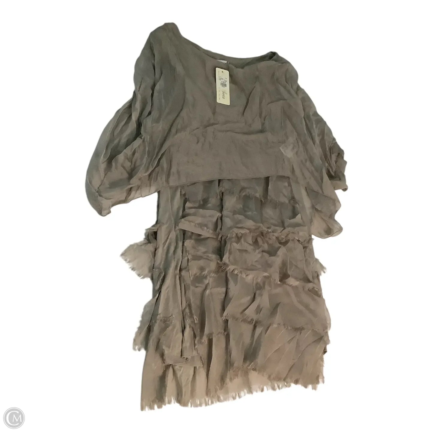 Dress Casual Midi By Clothes Mentor In Tan, Size: Osfm
