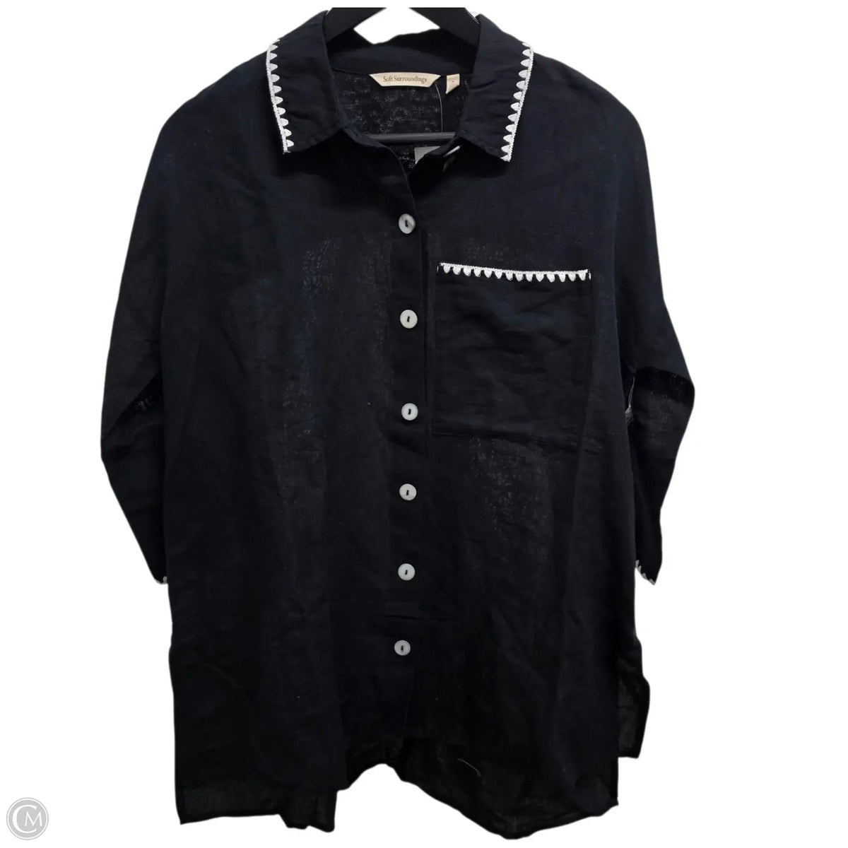 Top Long Sleeve Basic By Soft Surroundings In Black, Size: S