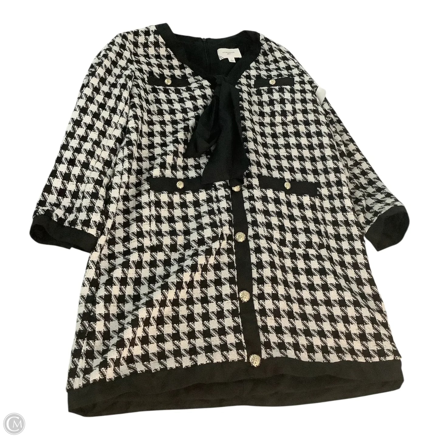 Dress Casual Midi By Pomander Place In Black & White, Size: L