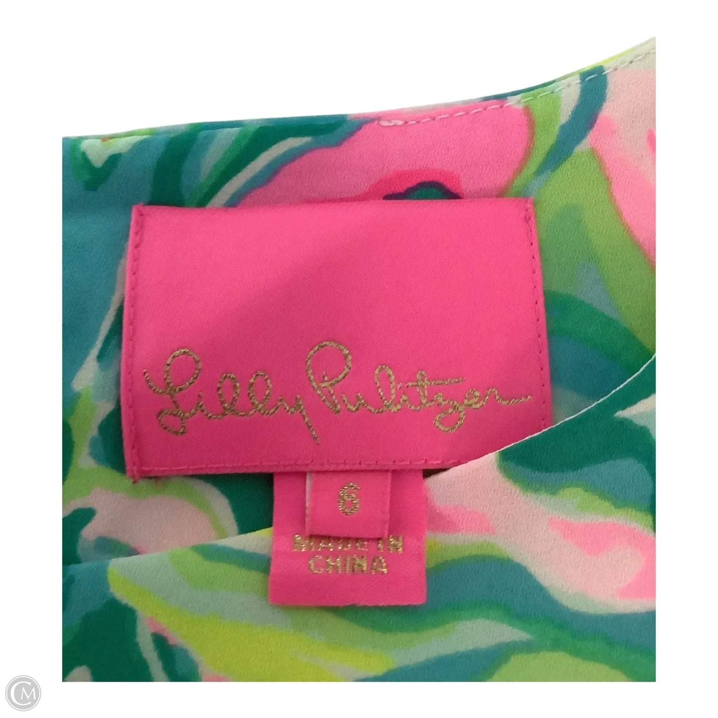 Dress Designer By Lilly Pulitzer In Green & Pink, Size: 6