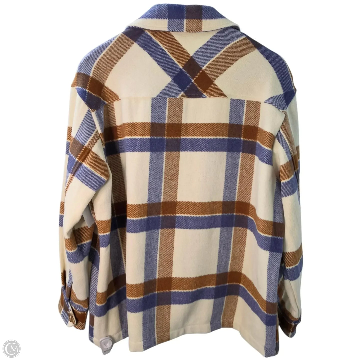 Jacket Shirt By Workshop In Plaid Pattern, Size: M