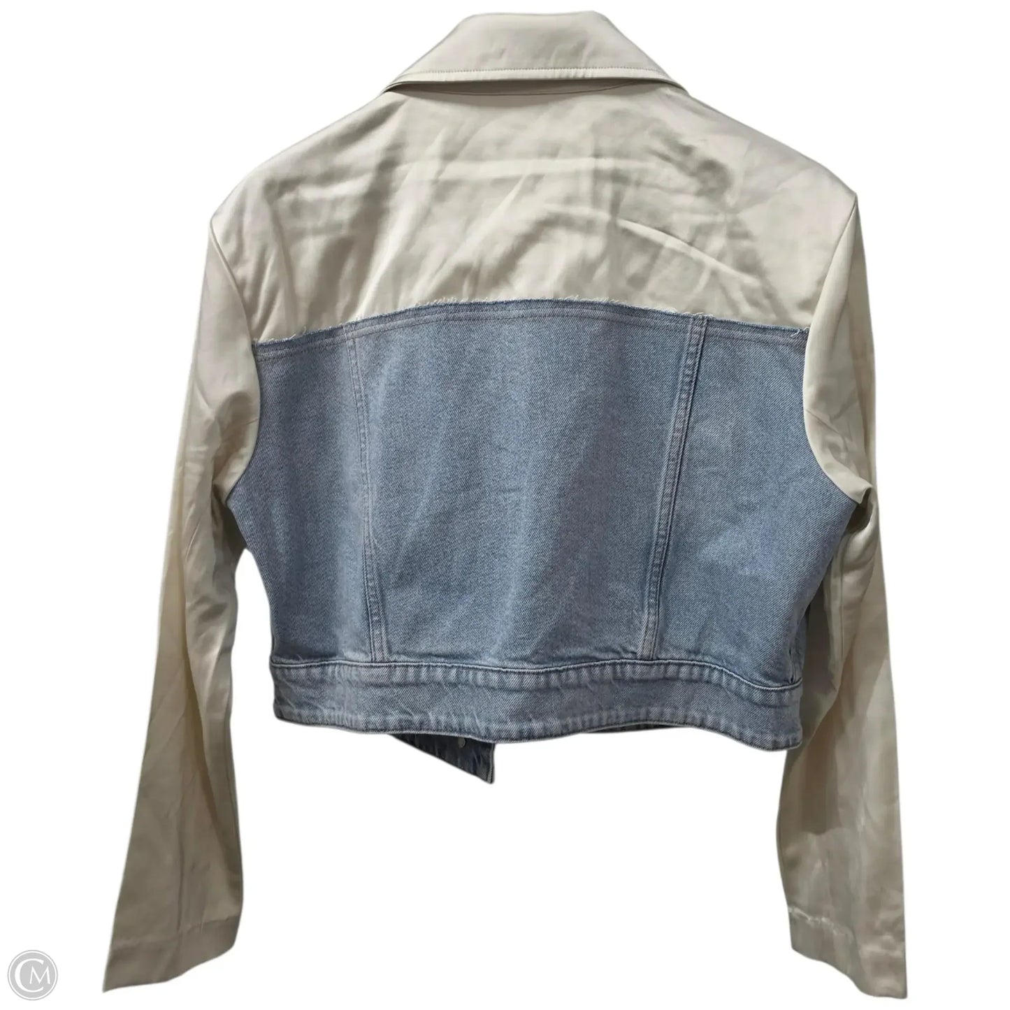 Jacket Denim By Express In Blue & Cream, Size: M