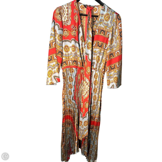 Dress Casual Midi By Zara In Multi-colored, Size: L