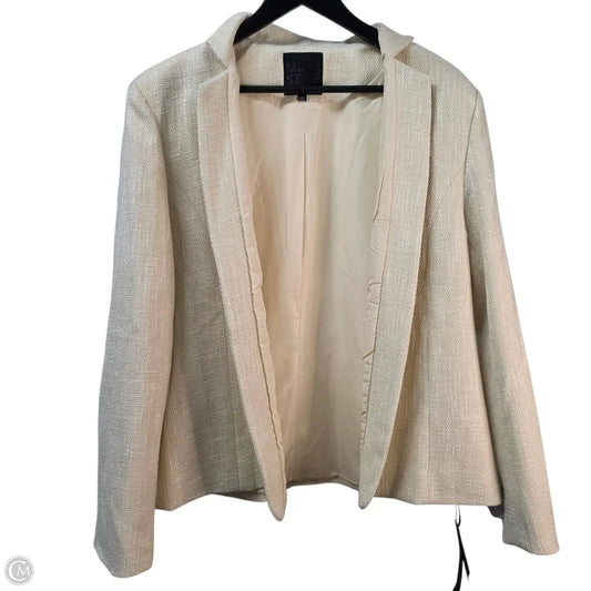 Blazer By Clothes Mentor In Cream, Size: Xxl