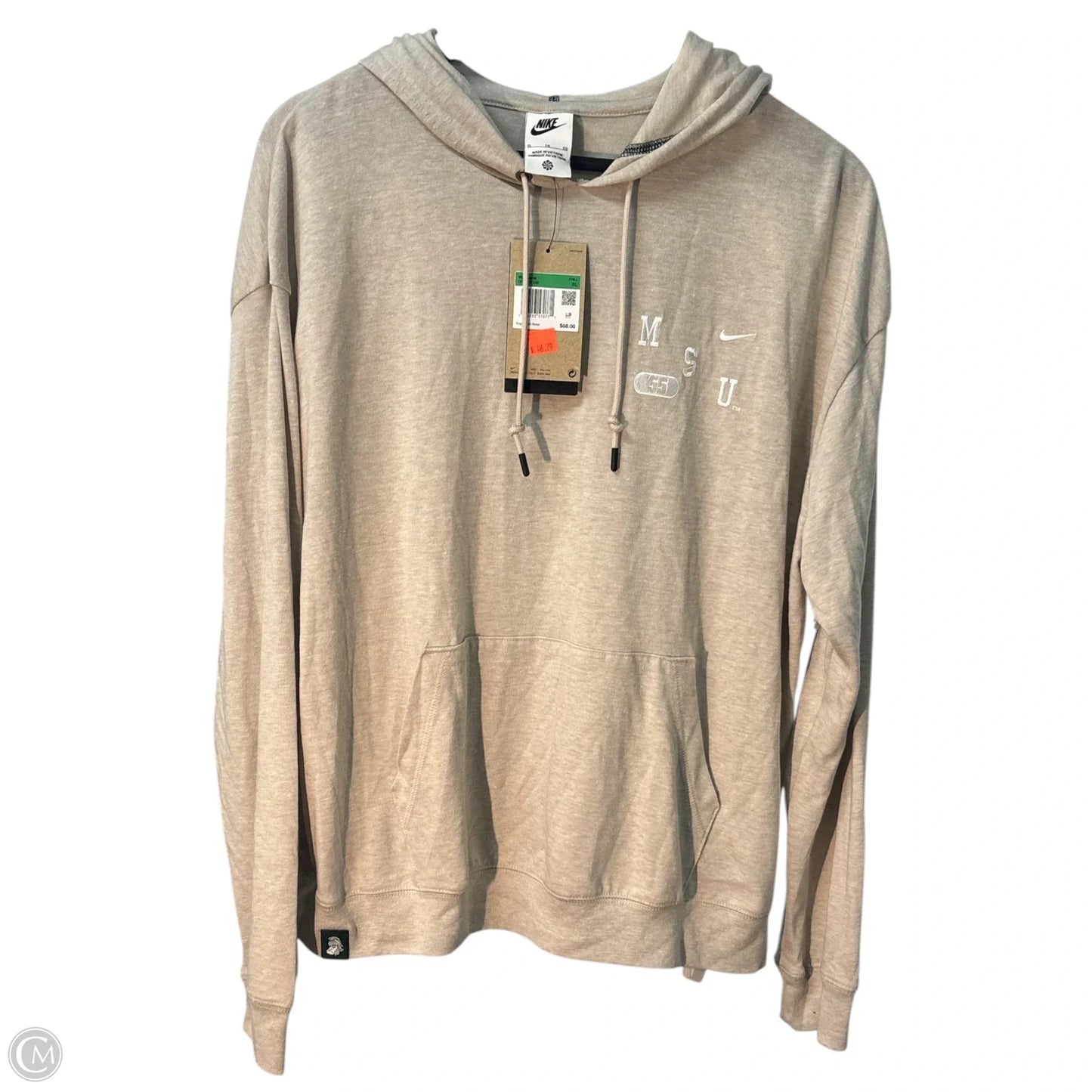 Top Long Sleeve Basic By Nike Apparel In Tan, Size: Xl
