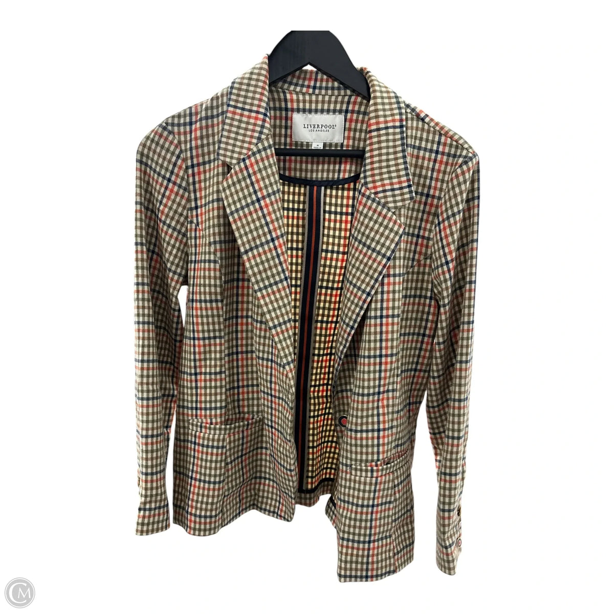 Blazer By Liverpool In Plaid Pattern, Size: M