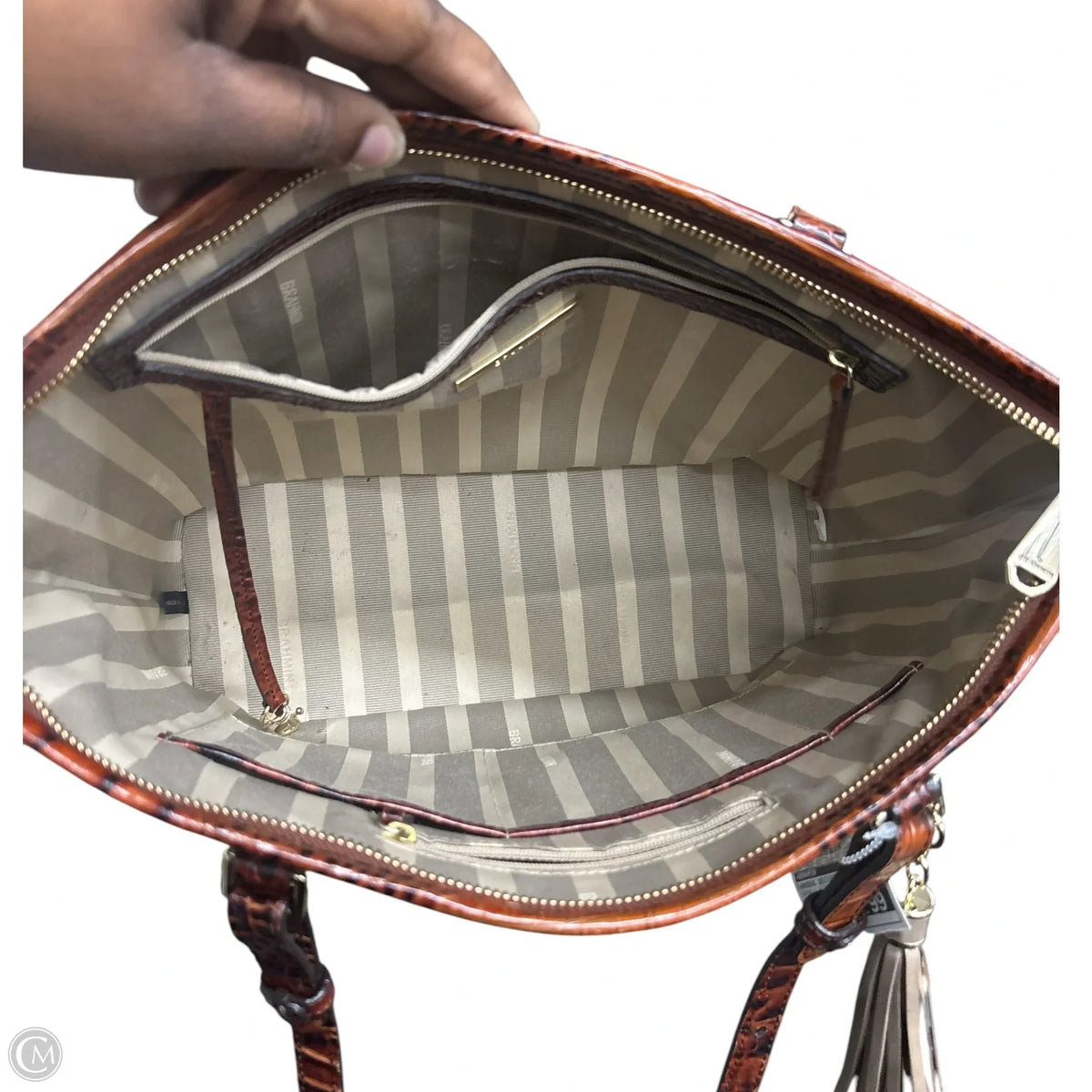 Handbag Designer By Brahmin, Size: Medium