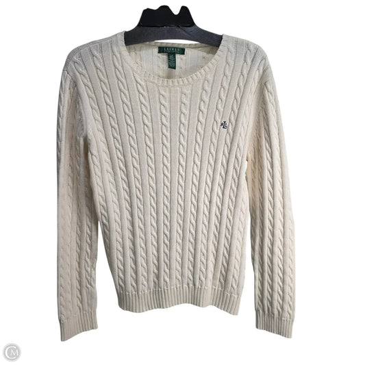 Sweater By Lauren By Ralph Lauren In Cream, Size: L