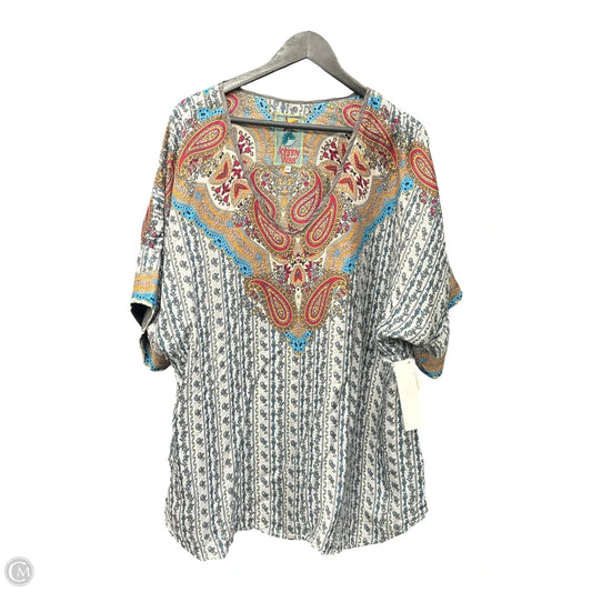 Top Short Sleeve Designer By Johnny Was In Multi-colored, Size: 2x