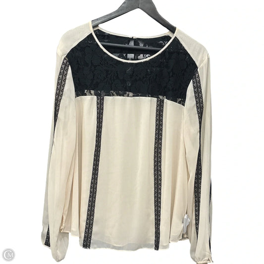 Top Long Sleeve Basic By Rachel Roy In Cream, Size: Xxl