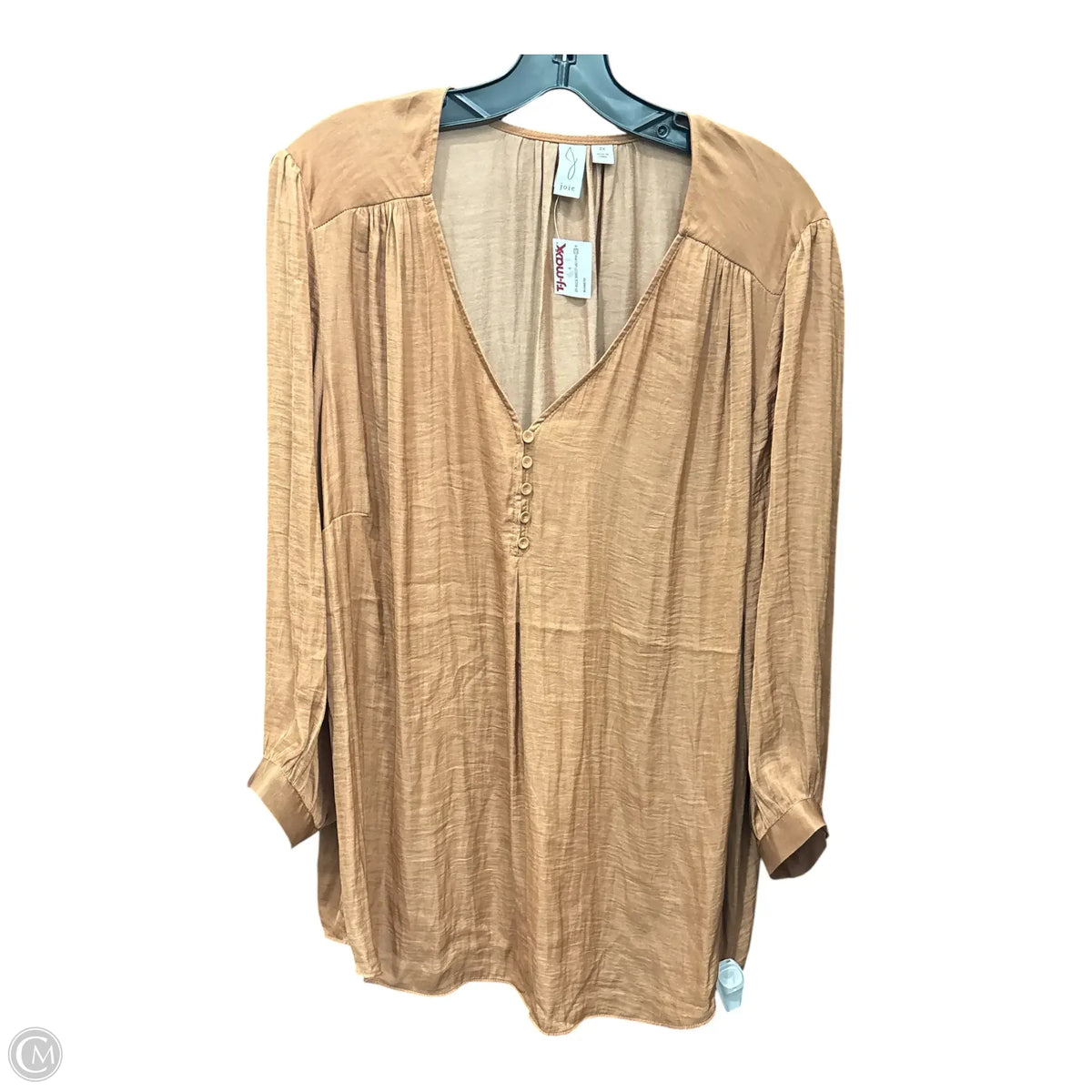 Top Long Sleeve Basic By Joie In Orange, Size: 2x